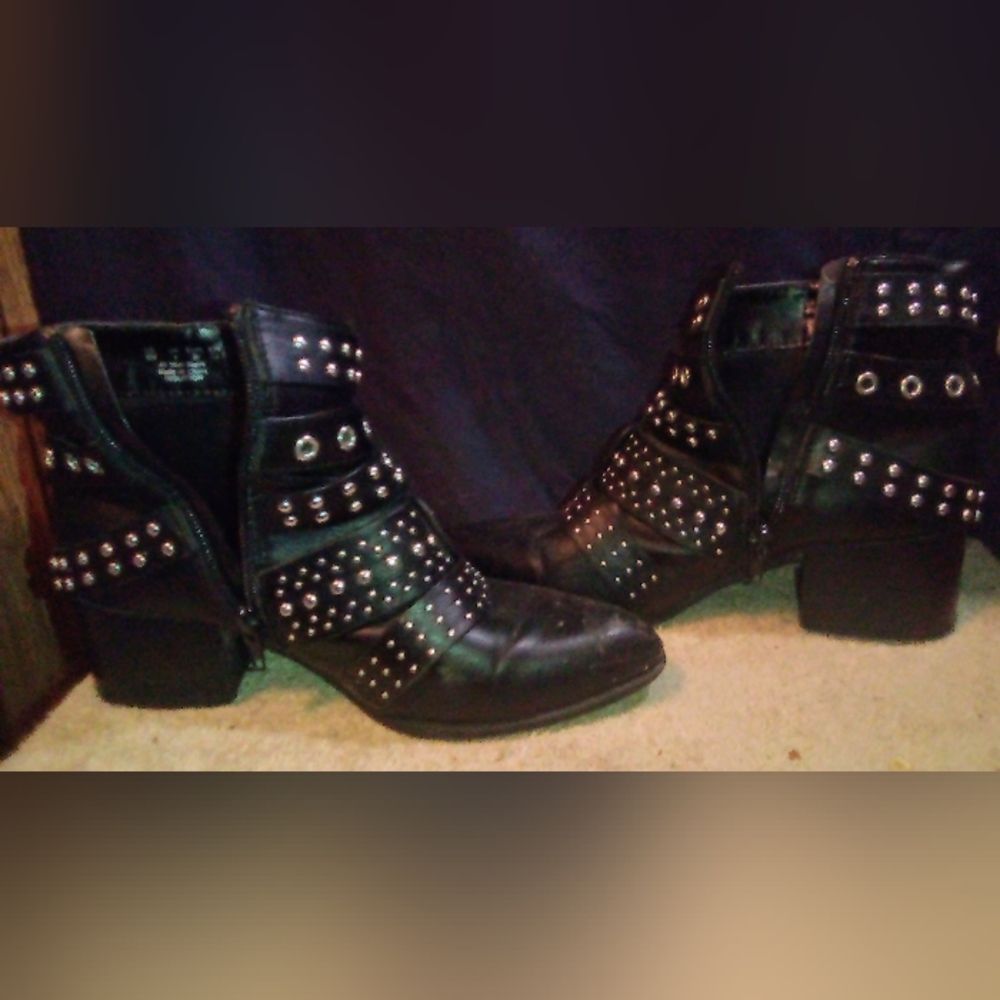 Studded Black Ankle Boots